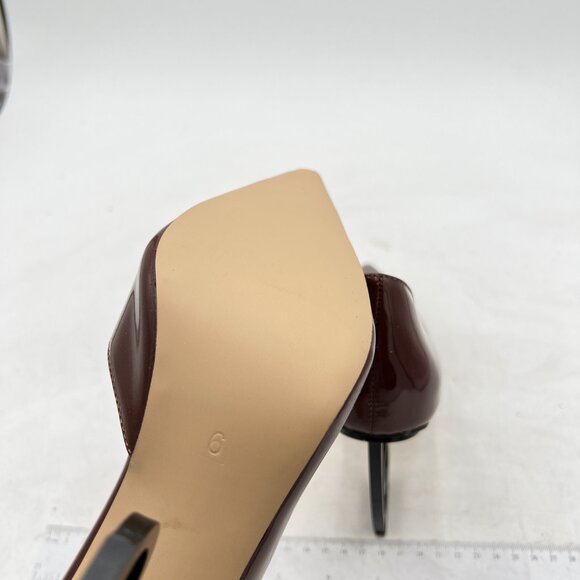 FSJ Brown Pointed Toe Pumps for Women Black High Heel Dorsay Party Prom Shoe - Picture 6 of 8